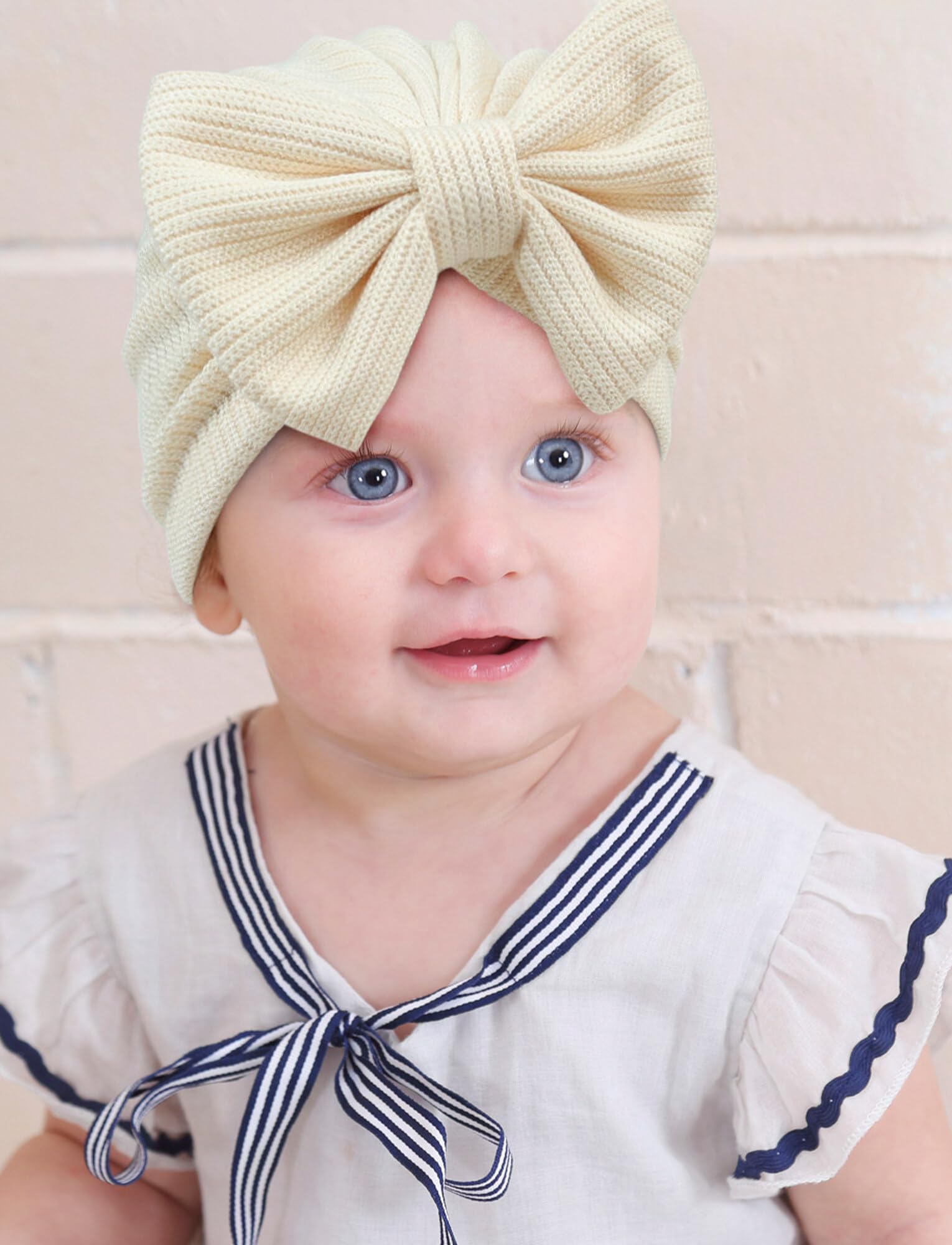 Stretchy Baby Turban Hats for Newborns & Toddlers - Soft Cotton Head Wraps with Bow for Baby Girls & Boys - Perfect for Photography, Birthday Parties & Everyday Wear