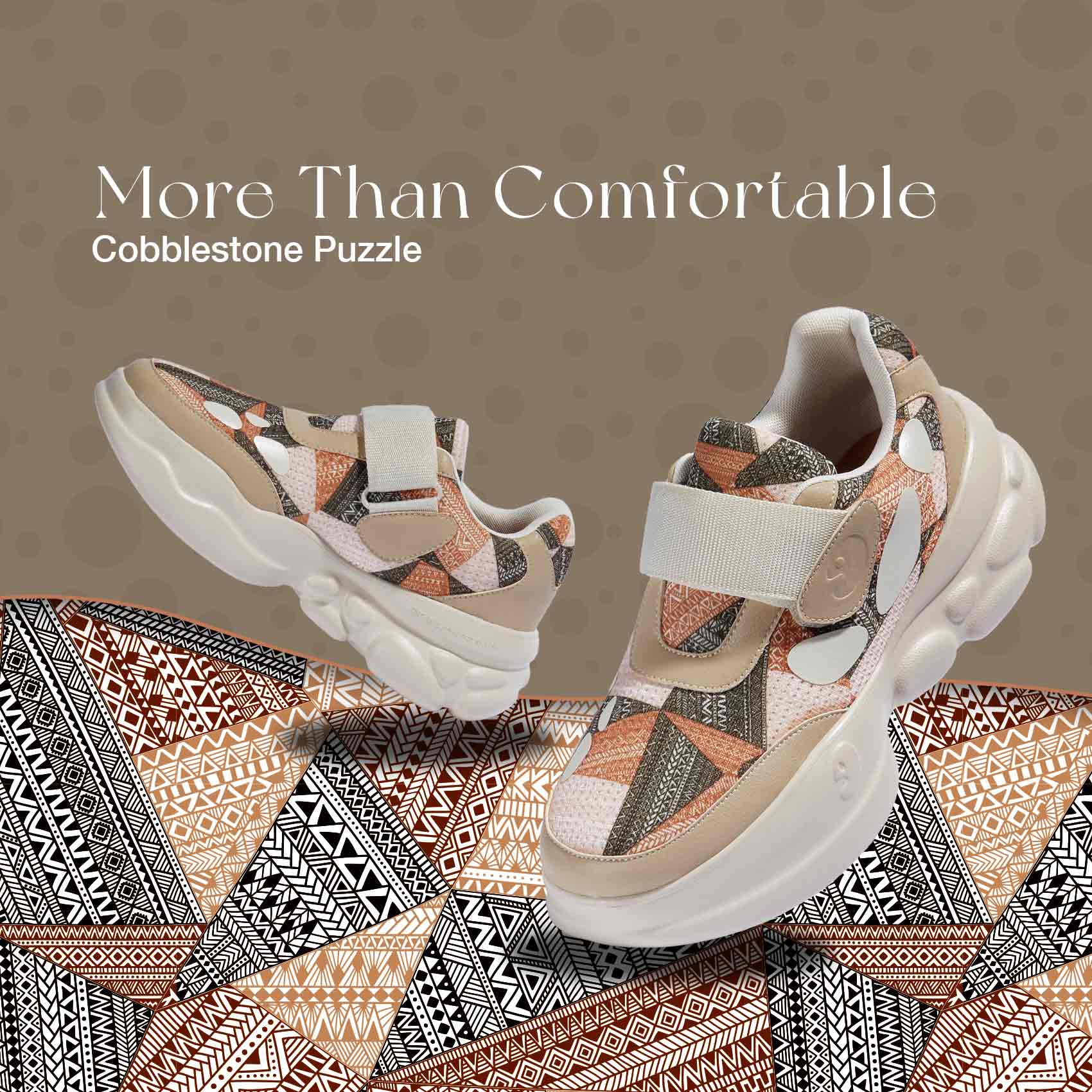 Cobblestone Puzzle Ronda I Women's Comfortable Walking Shoes - Stylish & Lightweight for Everyday Wear, Travel, and Outdoor Activities
