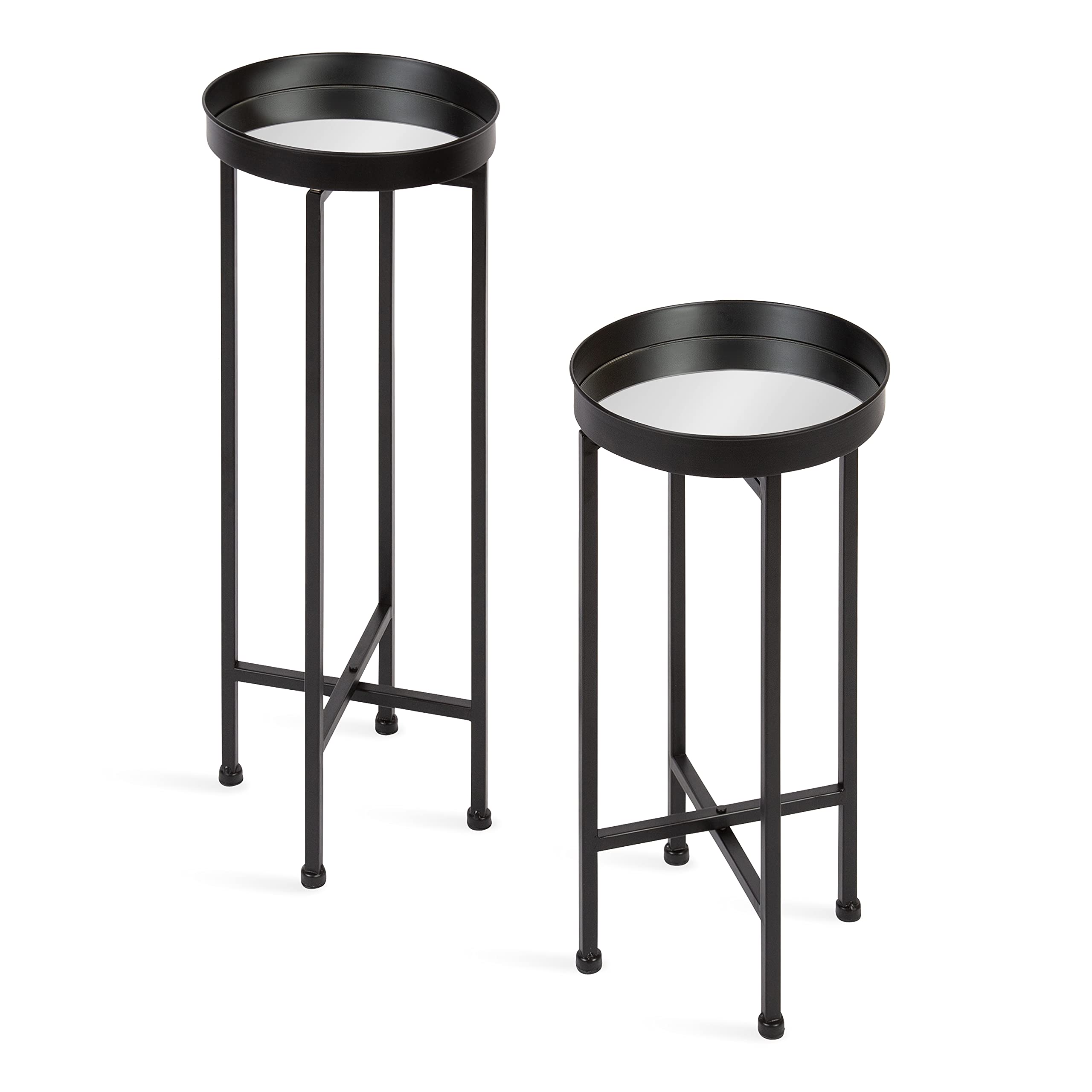 Kate and Laurel Celia Side Tables - Set of 2 Gold & White Modern Glam End Tables for Living Room, Bedroom & Office Decor