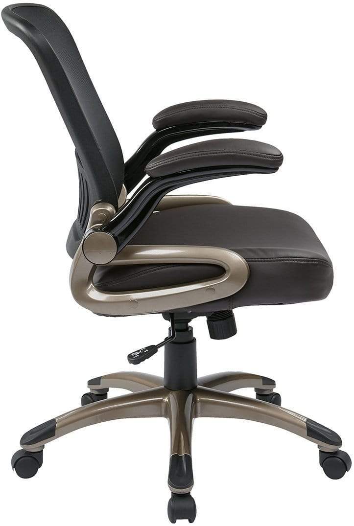 Ergonomic Modern Mesh Office Chair with Flip-Up Arms - Adjustable Height & Lumbar Support for Home & Office Workspaces - Work Smart Screen Back Chair [EM35201] - Perfect for Long Hours of Sitting, Computer Work & Video Conferencing