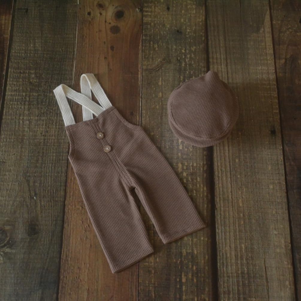 Newborn Baby Boy Girl Crochet Outfit Set - Photography Costume with Hat & Pants - Perfect for Photo Shoots, Christening, First Birthday & Family Portraits