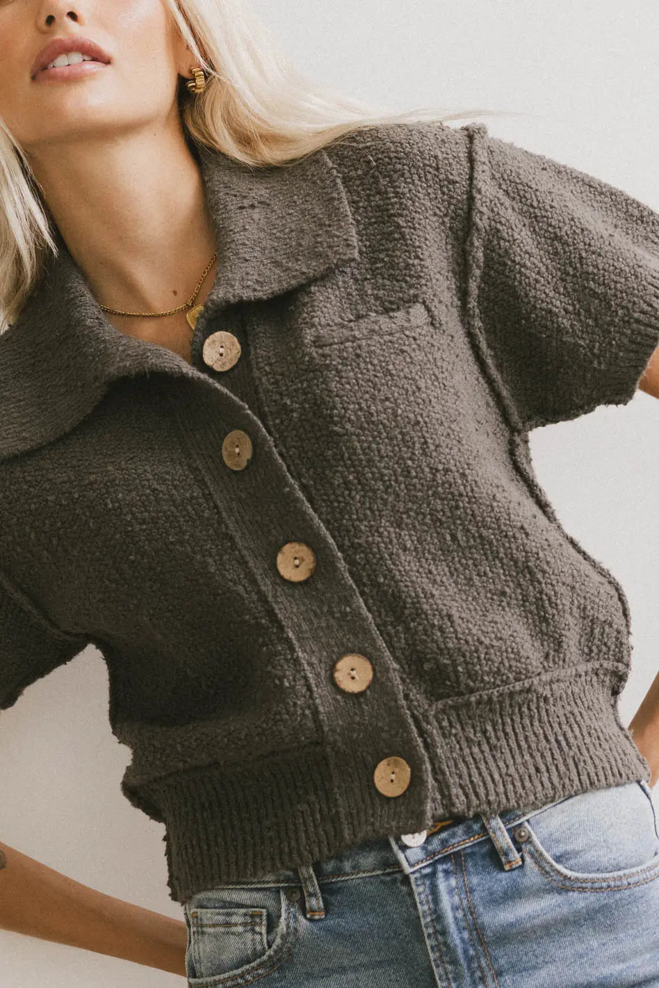 Hayes Knit Cardigan for Women - Soft & Cozy Charcoal Grey Sweater | Perfect for Fall & Winter Layering, Office Wear & Casual Outfits
