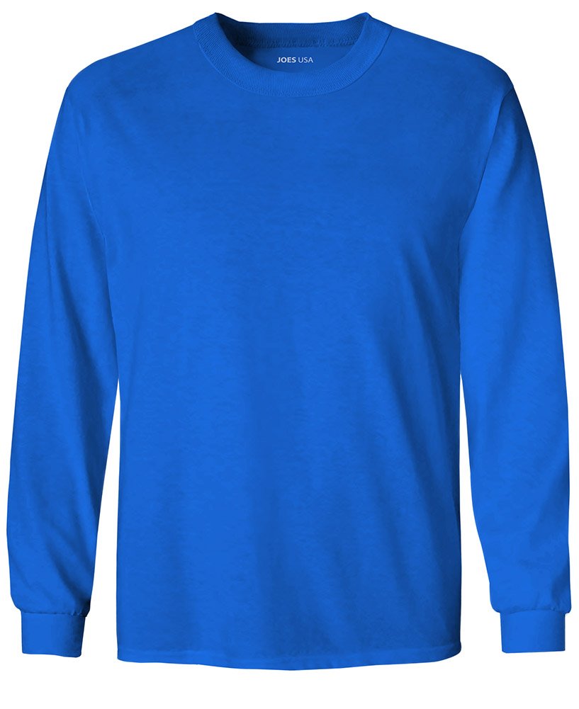 Joe's USA Youth Long Sleeve Cotton T-Shirts - 20 Color Options for Boys & Girls - Perfect for School, Sports & Everyday Wear