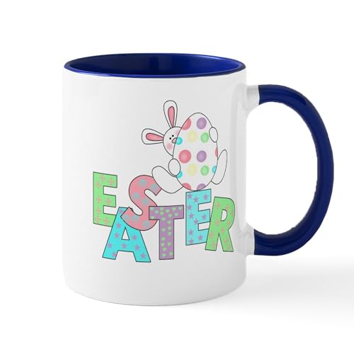 White/Navy Inside - Bunny With Easter Egg Mug