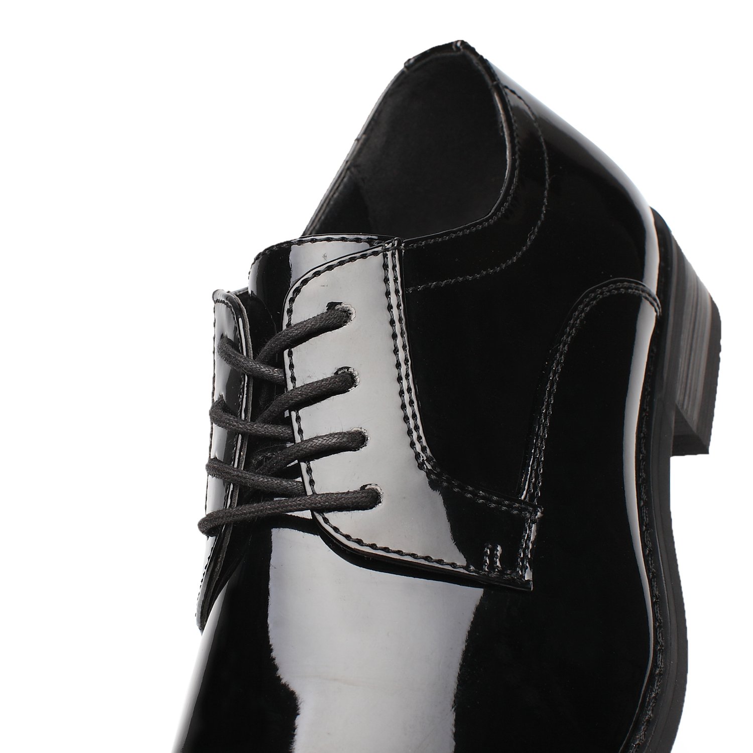Premium Men's Patent Leather Tuxedo Shoes - Cap Toe Oxford Dress Shoes for Weddings, Business & Formal Events - Classic Lace-Up Design for Grooms, Professionals & Special Occasions