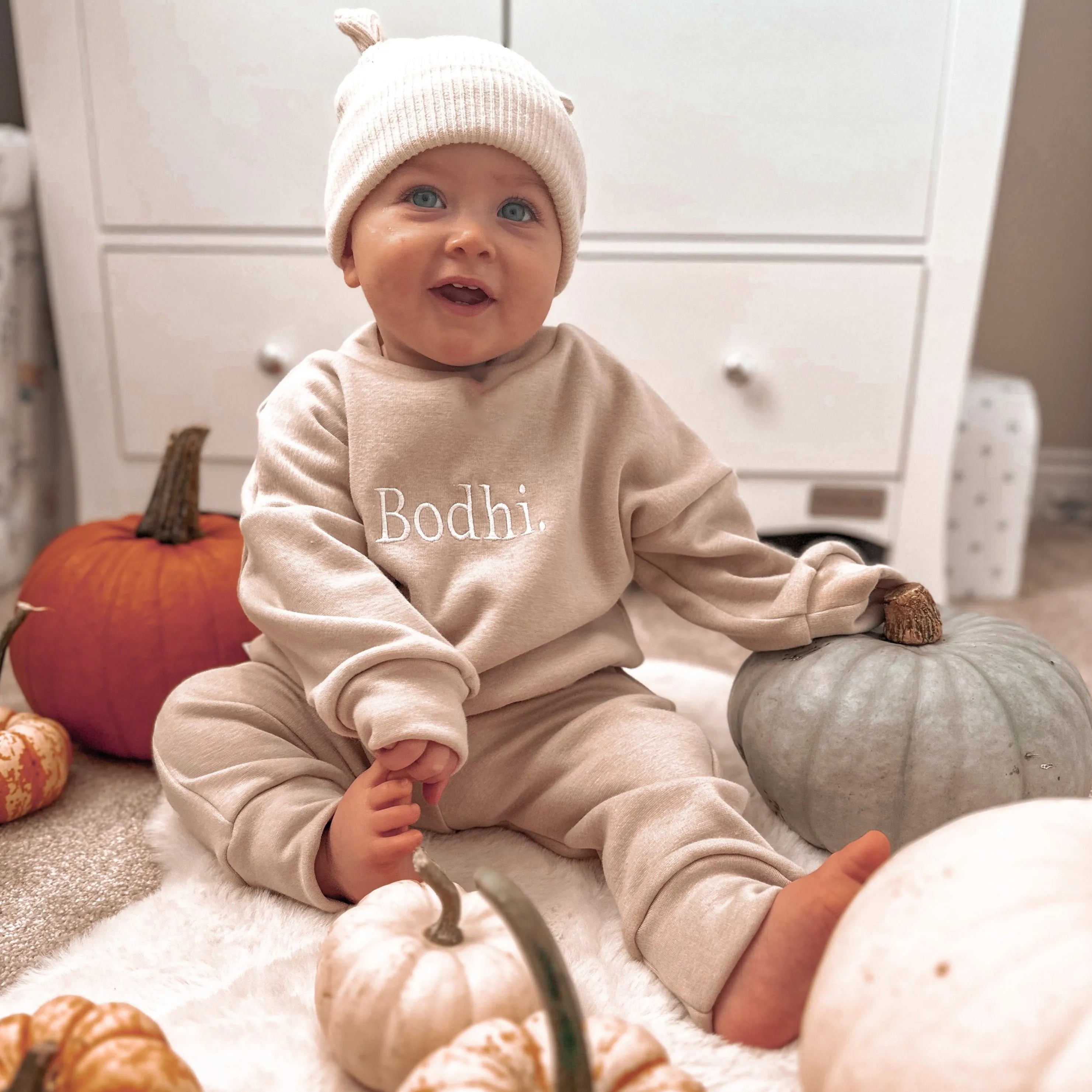 Custom Beige Lounge Set for Kids 0-10 Years | Soft & Cozy Outfit for Playtime, Nap Time & Family Relaxation