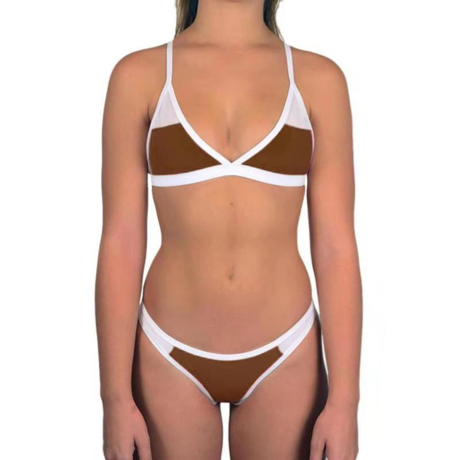 MOKINGTOP Women's V-Neck Bikini Swimsuit - Tummy Control Bathing Suit with Adjustable Spaghetti Straps | Sexy Wrap Design for Beach, Pool & Vacation | Plus Size Swimwear for Women