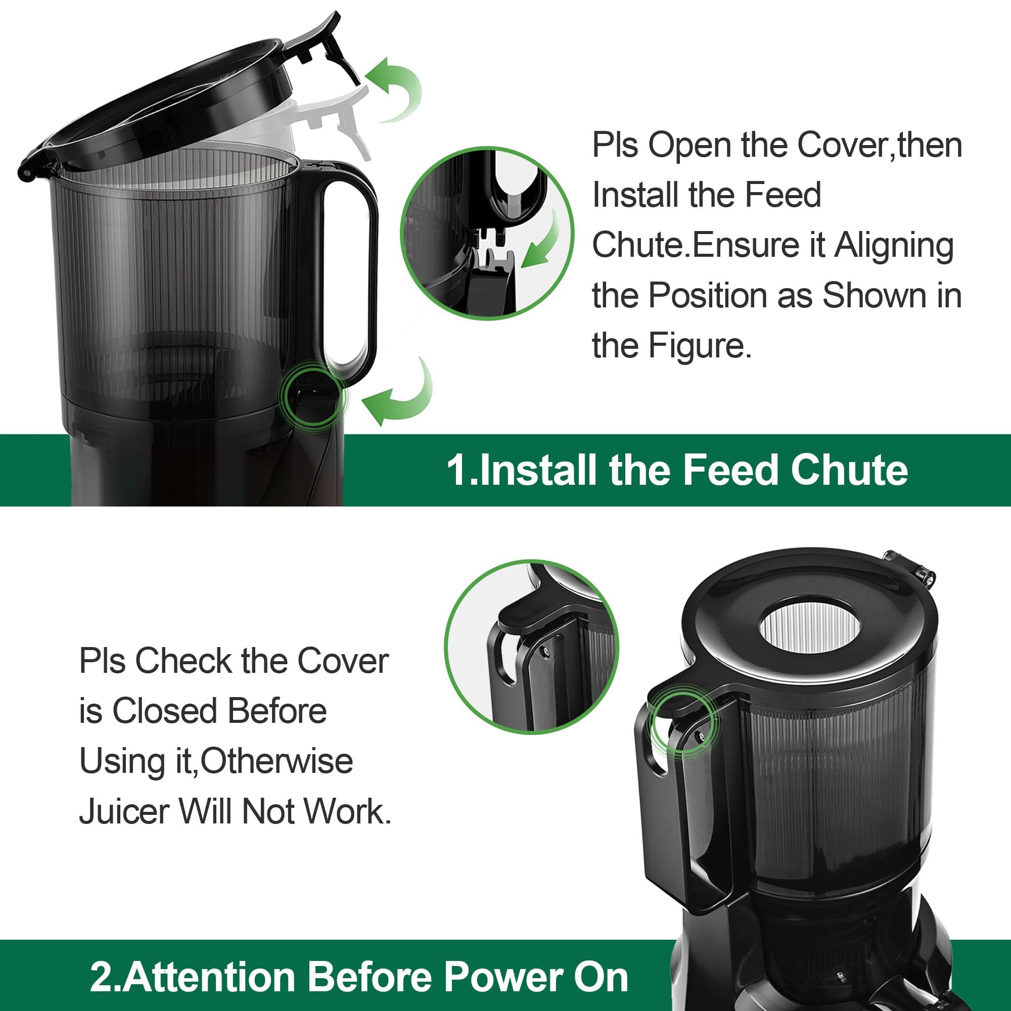 Premium Cold Press Juicer Machine - Fretta Slow Masticating Juicer with 4.25