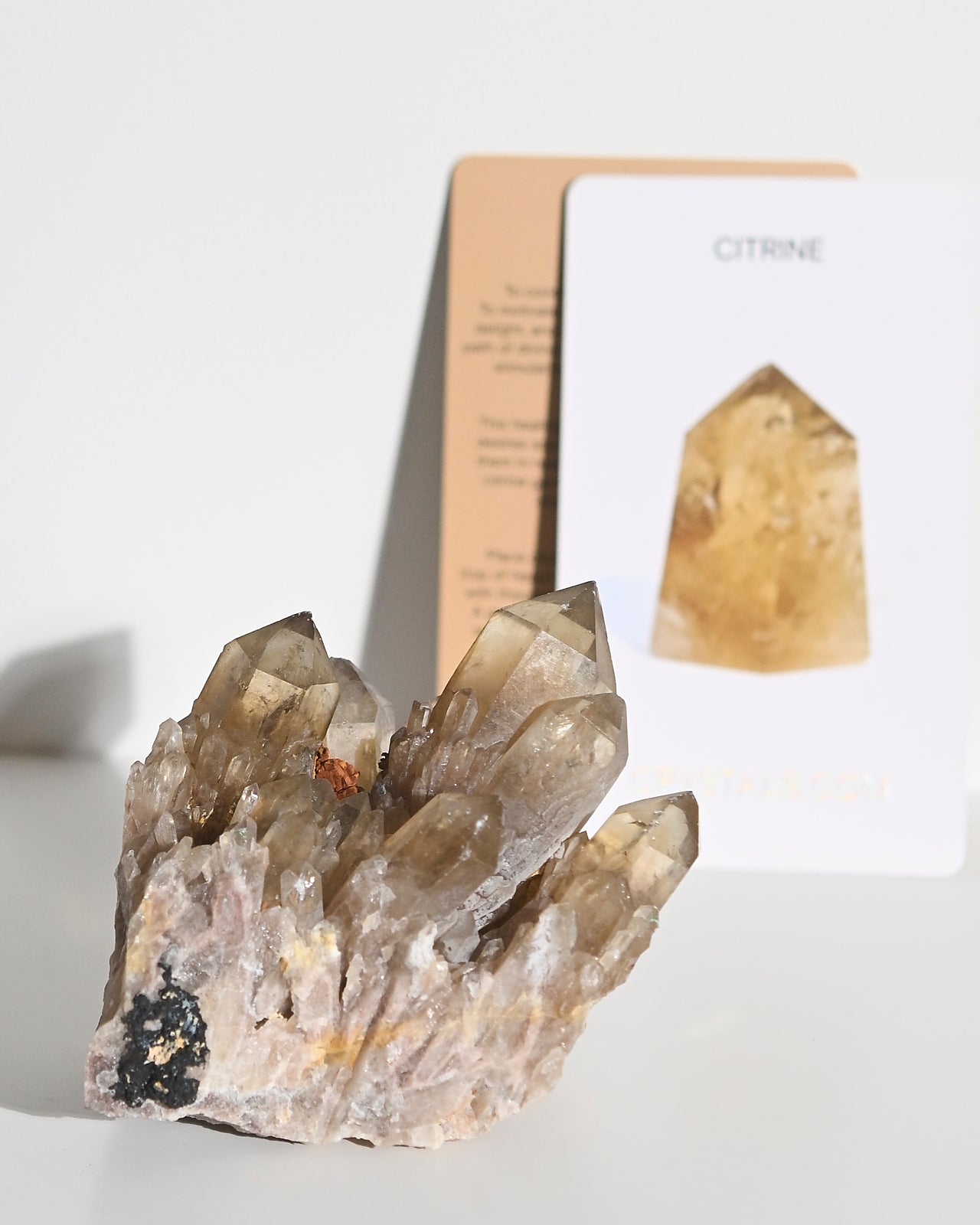 Natural Elestial Citrine Crystal Cluster - 1lb Raw Healing Stone for Meditation, Reiki, and Home Decor