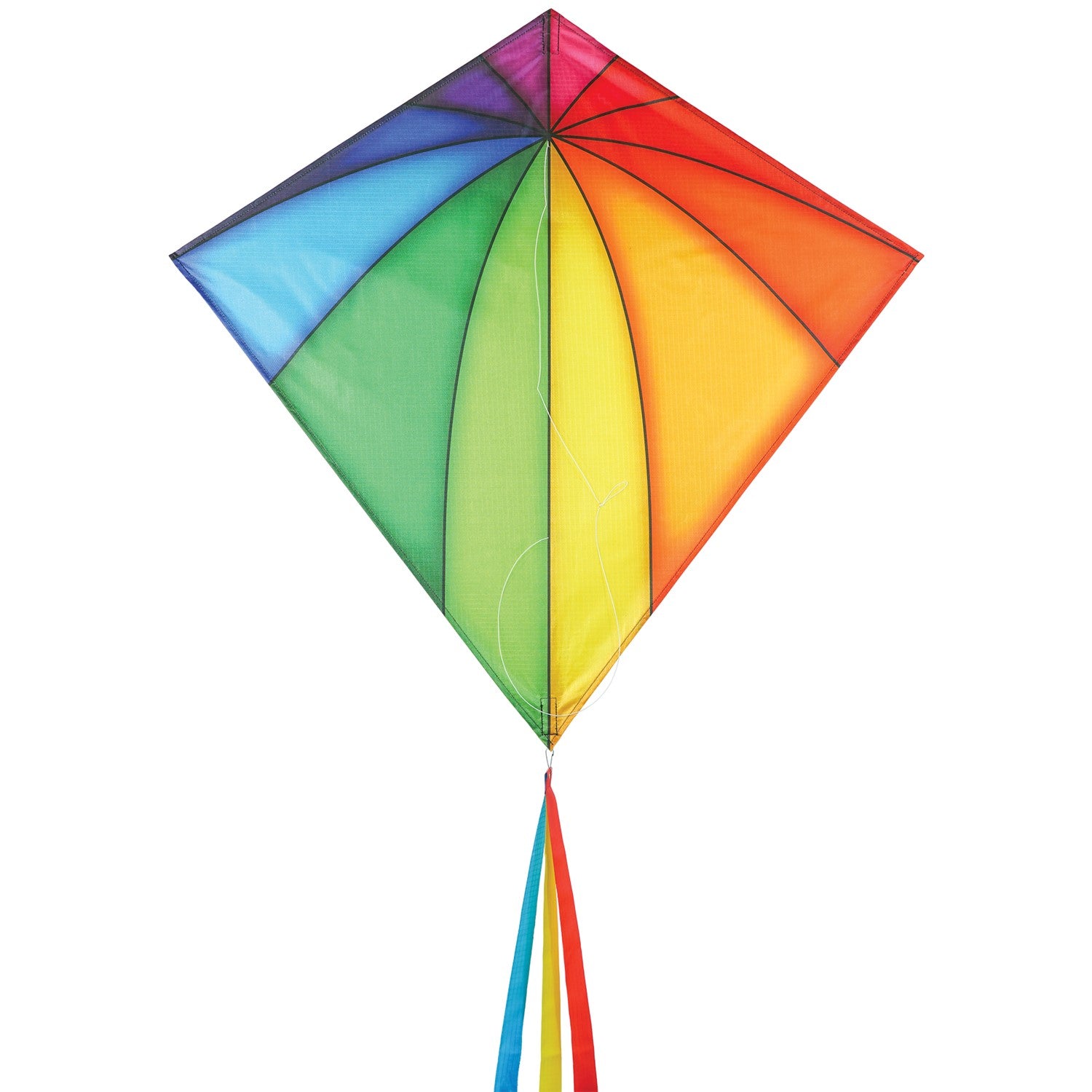 30 Inch Diamond Kite with Rainbow Stained Glass Design - Perfect for Beach, Park & Outdoor Family Fun