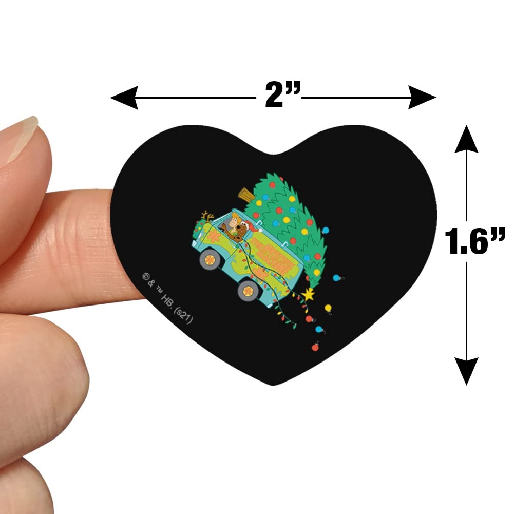 Scooby Doo Mystery Machine Christmas Heart Shaped Planner Stickers - Scrapbook, Calendar & Craft Decoration for DIY Projects, Journals, Bullet Notebooks and Holiday Gifts