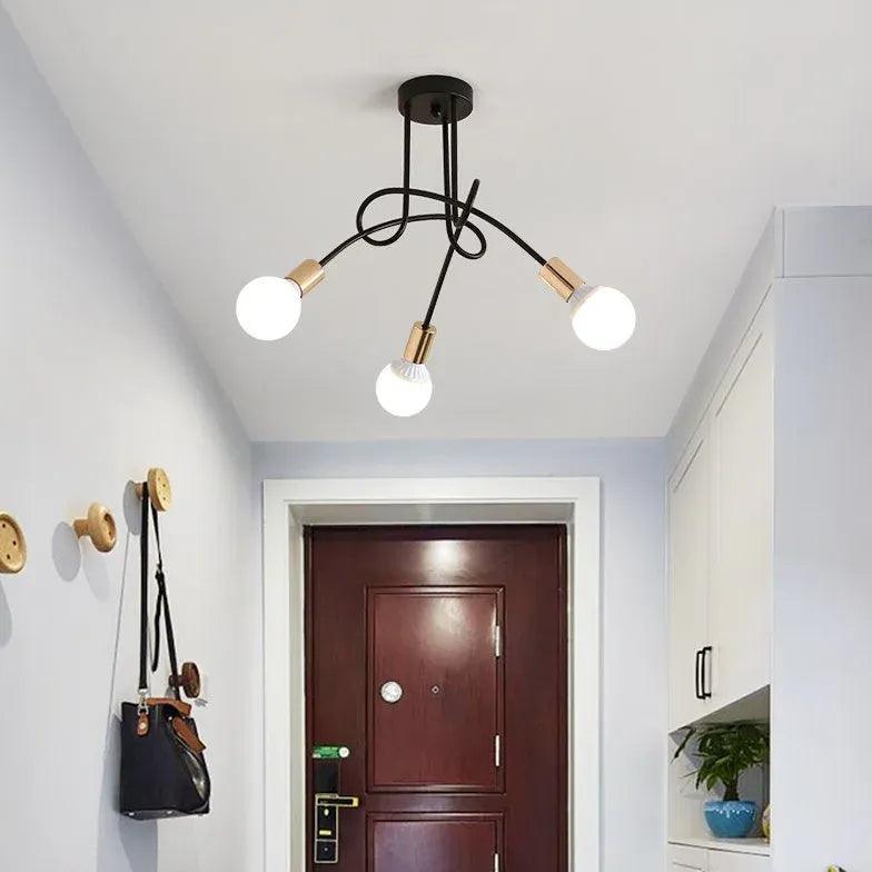 Elegant White Multi-Bulb Entwined Ceiling Light Fixture - Perfect for Living Room, Bedroom, and Dining Room Lighting Decor