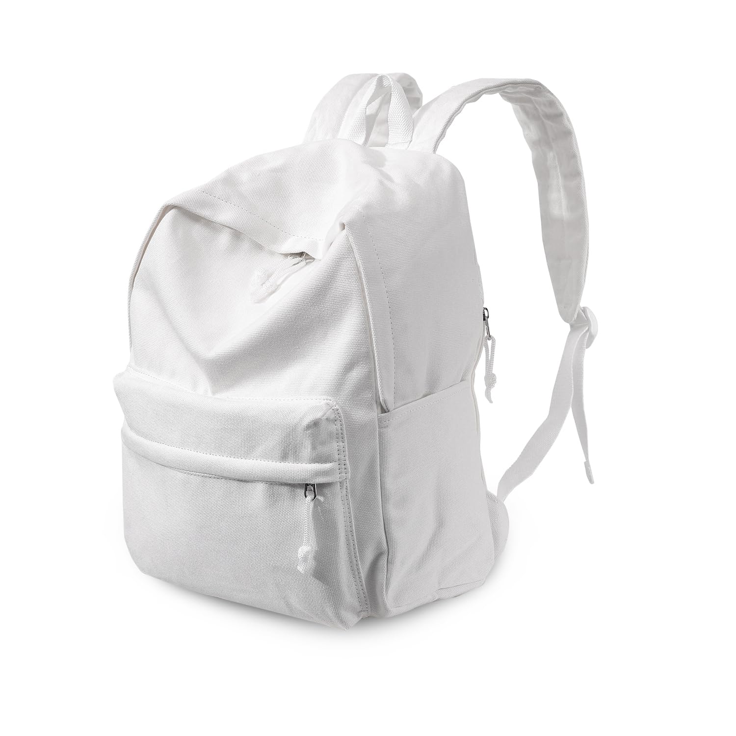 DIY White Canvas Backpack - Large Unisex Casual Daypack & Laptop Satchel for School, Travel & Work | Durable & Stylish