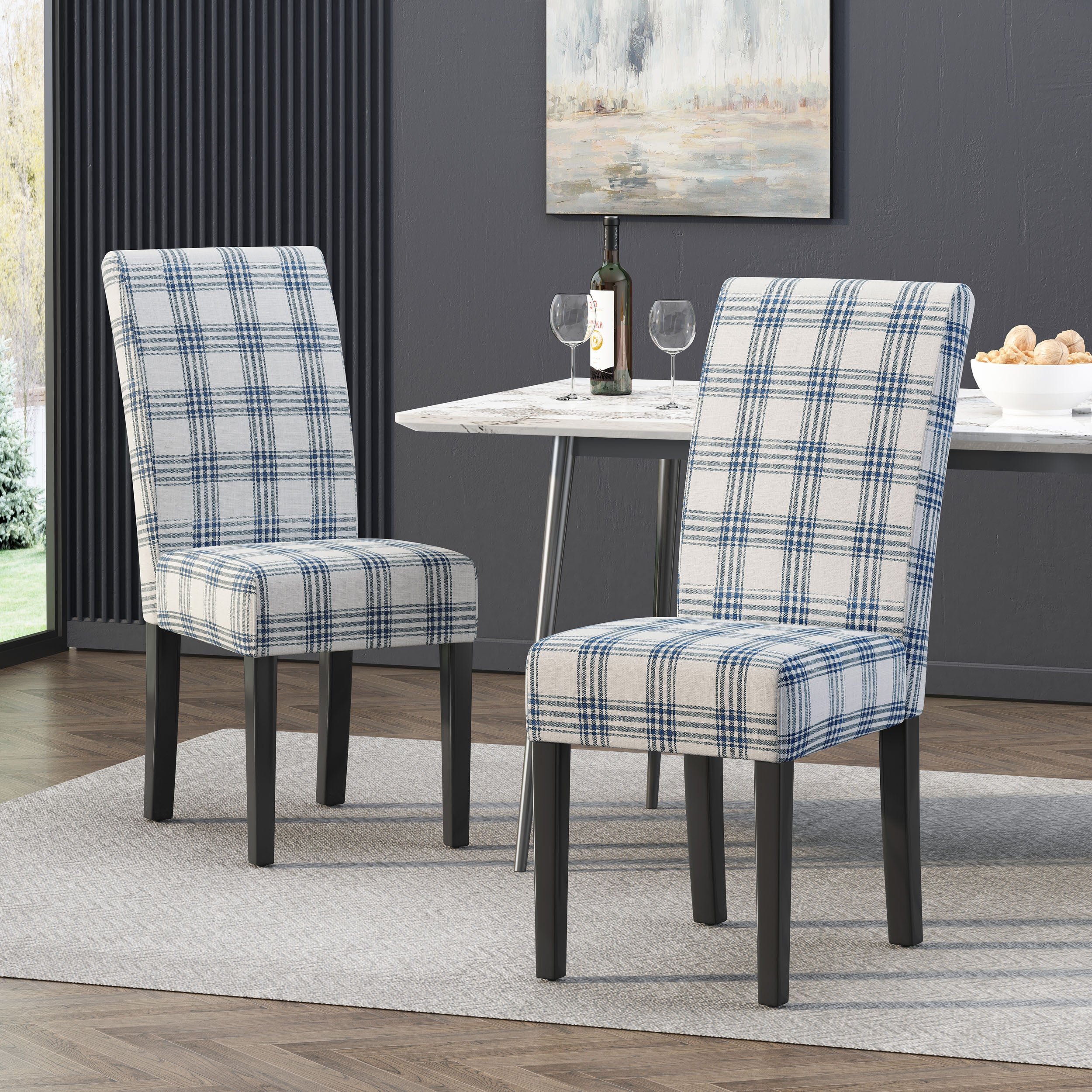 Modern Dining Chairs Set of 10 - Sturdy Wooden Kitchen Chairs with Padded Seats - Perfect for Dining Room, Kitchen, Restaurant & Event Seating