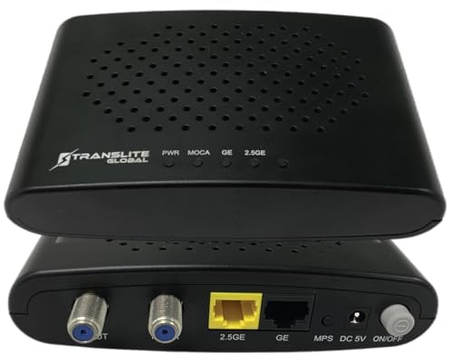 MoCA 2.5 Adapter with Dual Ethernet Ports (2.5Gbps + 1Gbps) - Ethernet Over Coaxial Converter Kit (2-Pack) - Model TL-MC85 - Perfect for Home Theater, Gaming & High-Speed Internet Setup