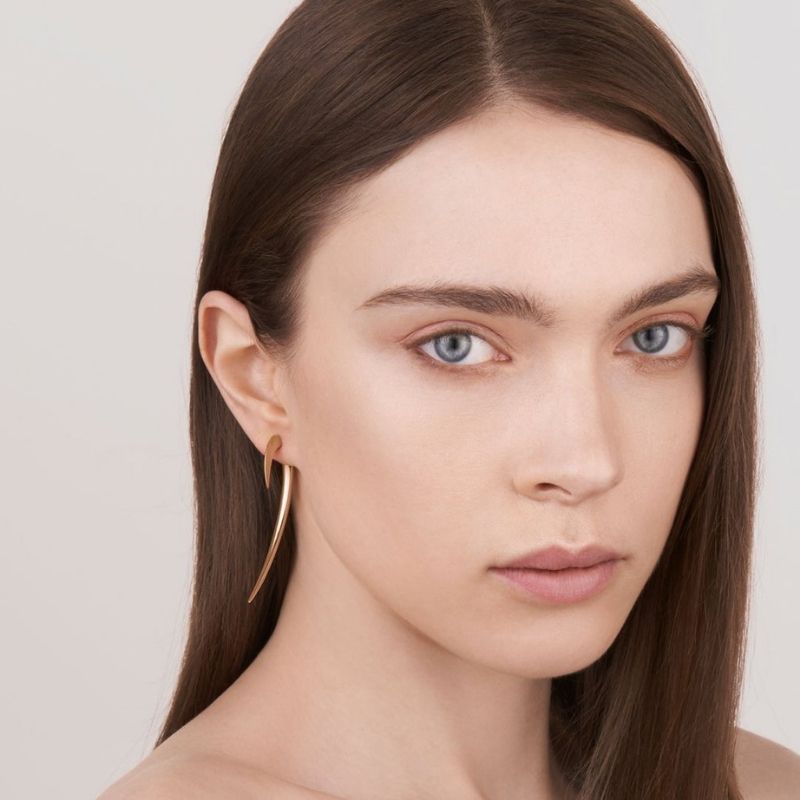 14K Yellow Gold Vermeil Large Hook Earrings for Women - Elegant Dangle Earrings for Parties, Weddings & Everyday Wear