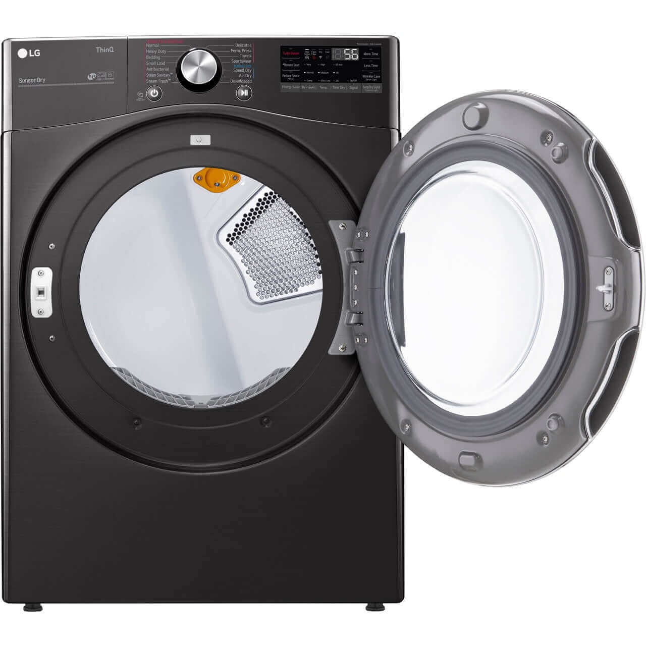 LG DLEX4200B 27 Inch 7.4 Cu Ft Front Load Electric Dryer with TurboSteam Technology - Smart Sensor Dry, Wrinkle Care, Energy Efficient - Perfect for Large Families & Laundry Rooms (Black Steel)