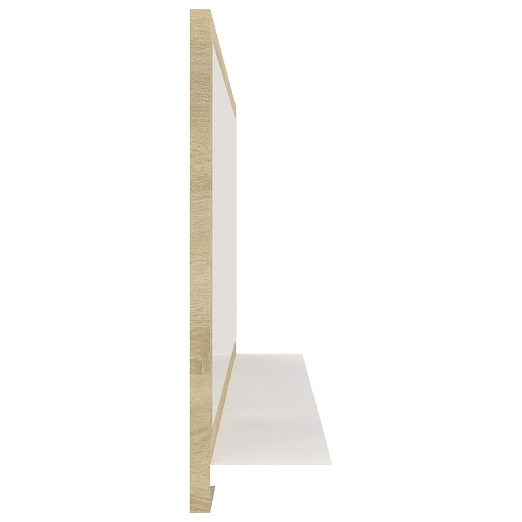Wall Mounted Acrylic Bathroom Mirror with Open Shelves - 31.5
