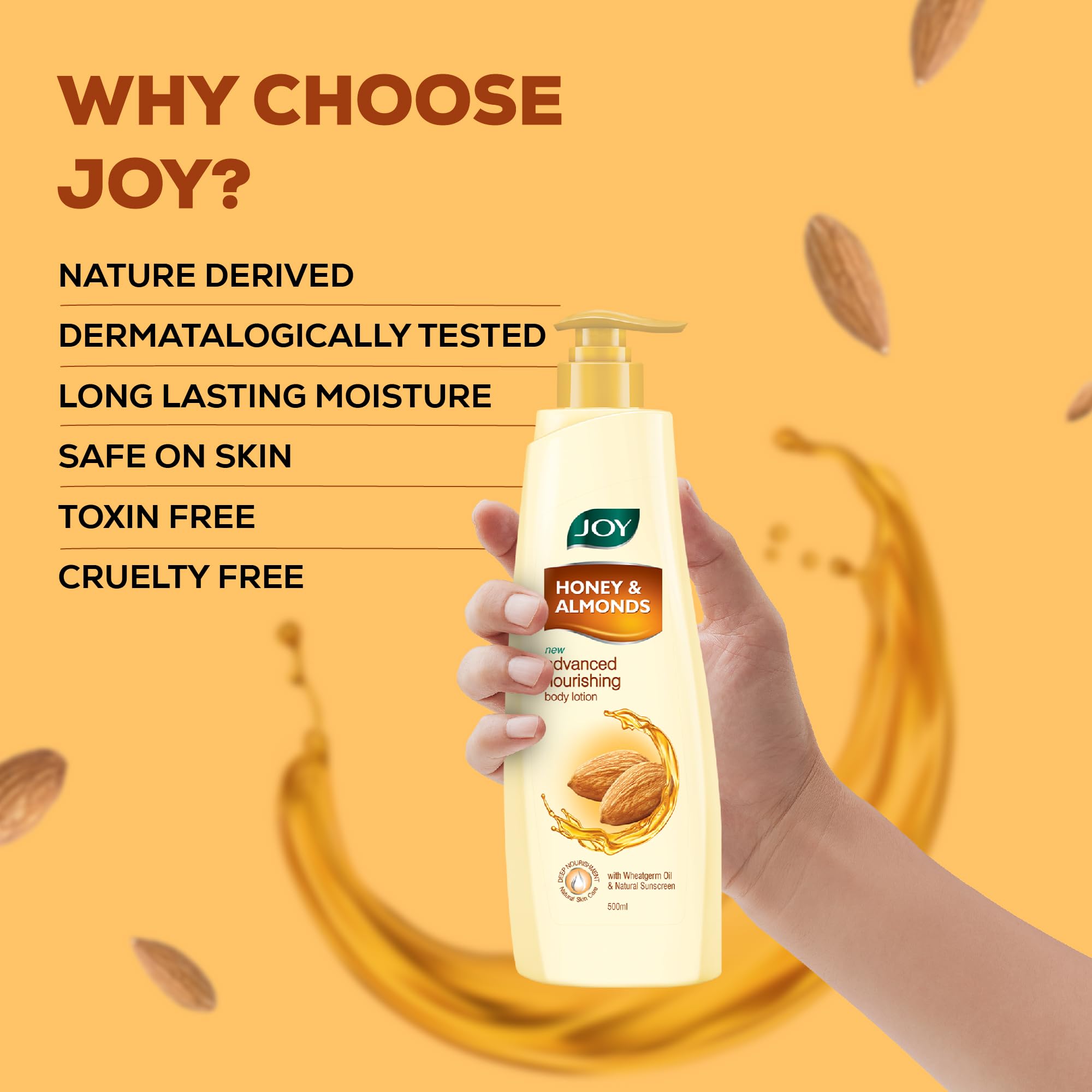 Honey & Almonds Nourishing Body Lotion 500ml - Deep Moisturizing Dry Skin Care for Women & Men - Perfect for Daily Hydration & Winter Skin Protection