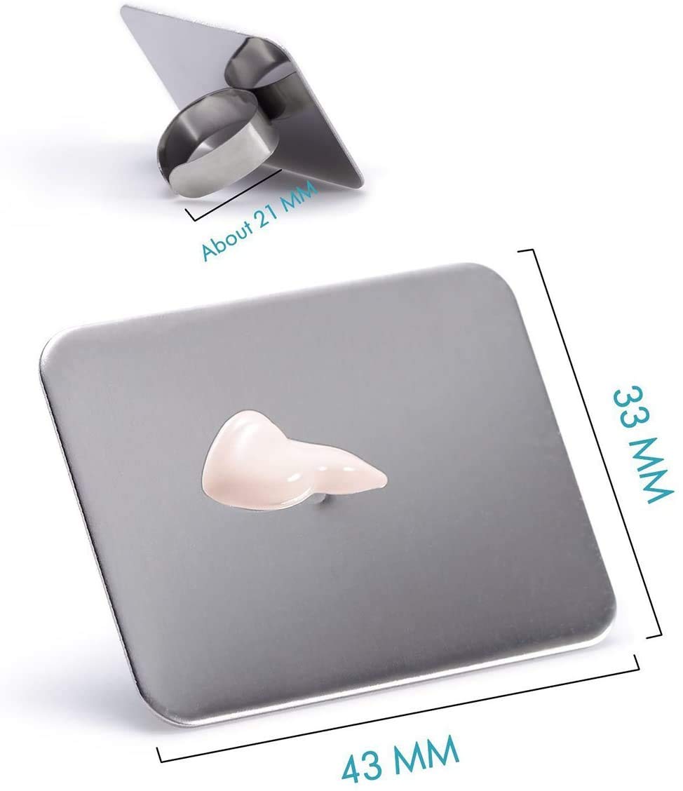 Premium Stainless Steel Cosmetic Mixing Palette Set of 2 - Professional Makeup Artist Tools for Foundation, Cream, Liquid Blending - Perfect for Salon, Home & Travel Use