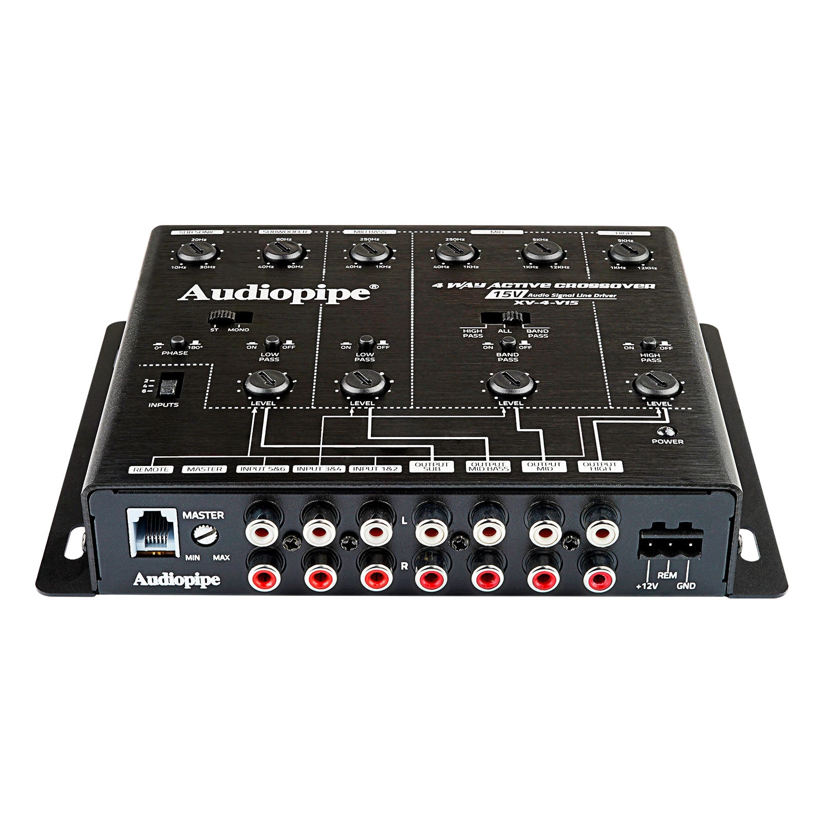 4-Way Active Crossover Audio System (XV-4-V15) - Perfect for Car Audio, Home Theater & Professional Studio Setup