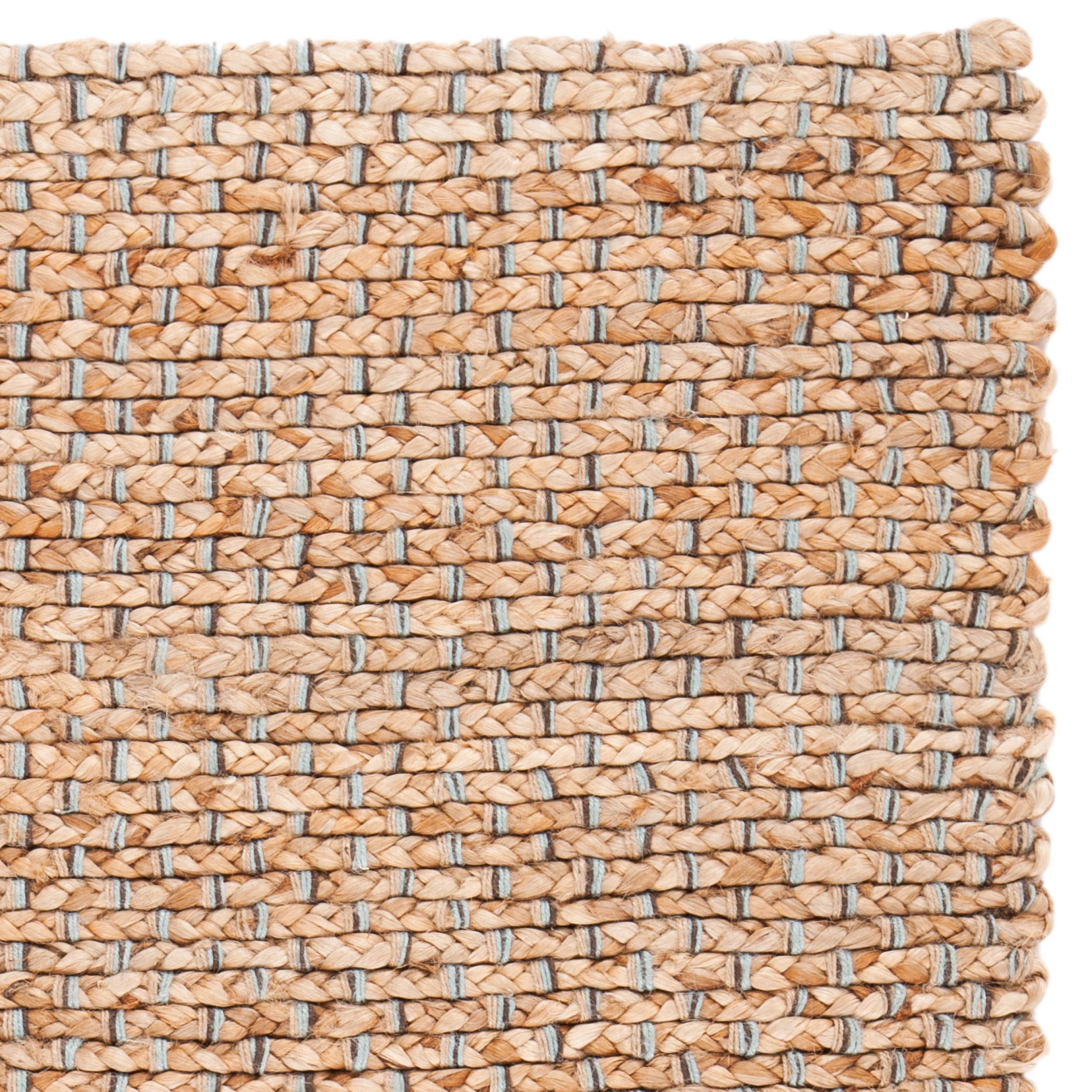 SAFAVIEH Handmade Jute Area Rug 5' x 8' - Natural Fiber Collection, Light Blue & Beige, Non-Slip Living Room & Bedroom Rug for High Traffic Areas | Boho Chic Home Decor, Perfect for Cozy Spaces & Modern Interiors (NF452A)