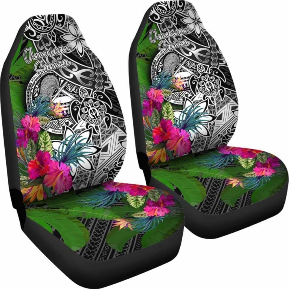 Premium American Samoa Car Seat Covers - Turtle Plumeria Banana Leaf Design for Cars, SUVs & Trucks | Waterproof & UV Resistant | Perfect for Beach Trips, Tropical Vacations & Summer Road Trips