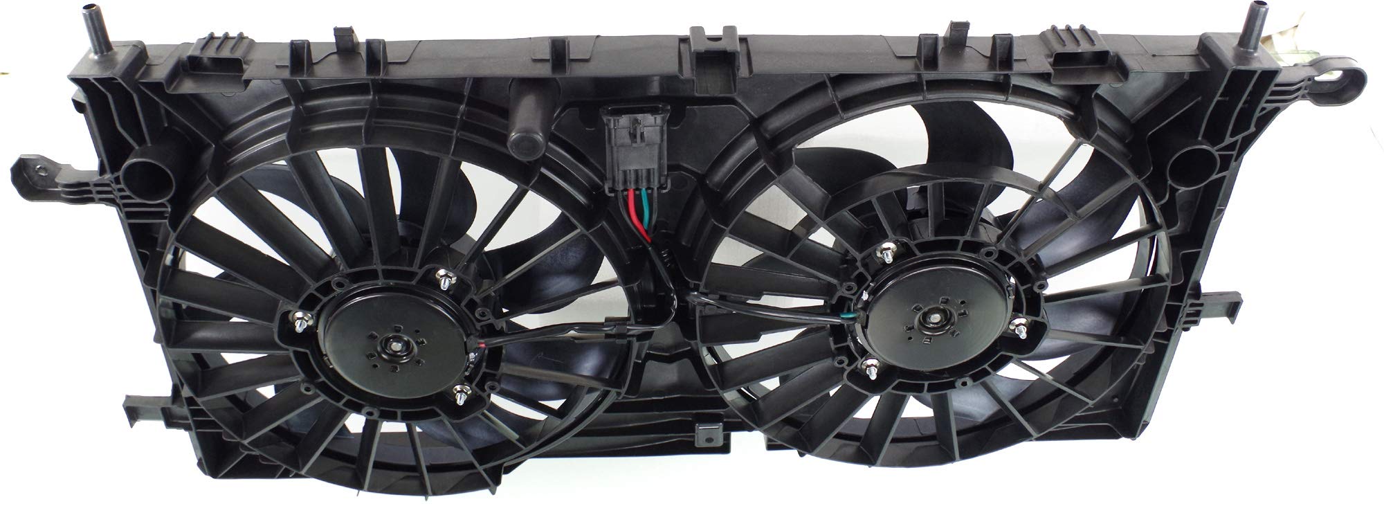 Go-Parts Radiator Fan Shroud Assembly for 2006-2009 Chevrolet Uplander 3.9L V6 - Dual Fan Cooling System Replacement Part (Fits 2007 2008 Models) - Perfect for Engine Overheating Prevention & Summer Driving