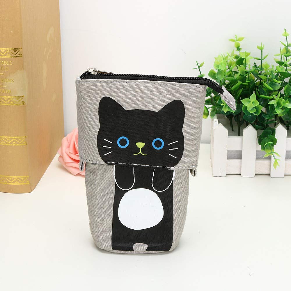 BBZUI Cute Cat Telescopic Pencil Case - Expandable Stationery Organizer for School, Office & Travel (Multicolor) - Perfect for Students, Artists & Professionals