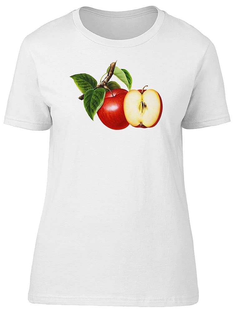 Stylish Red Watercolor Apple Print T-Shirt for Women | Trendy Casual Tee for Everyday Wear, Outings & Summer Fashion