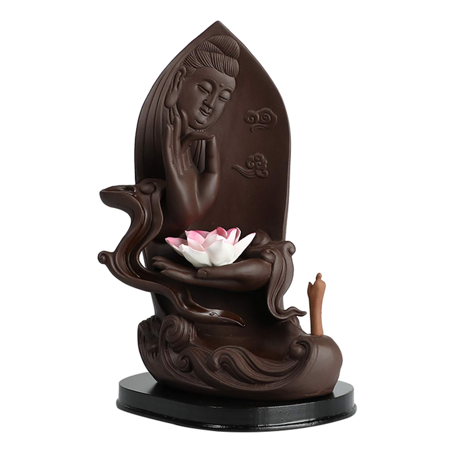 Premium Ceramic Lotus Backflow Incense Burner - Handcrafted Aromatherapy Diffuser with Waterfall Smoke Effect for Home, Office & Meditation | Unique Gift Idea for Yoga Lovers & Spiritual Decor