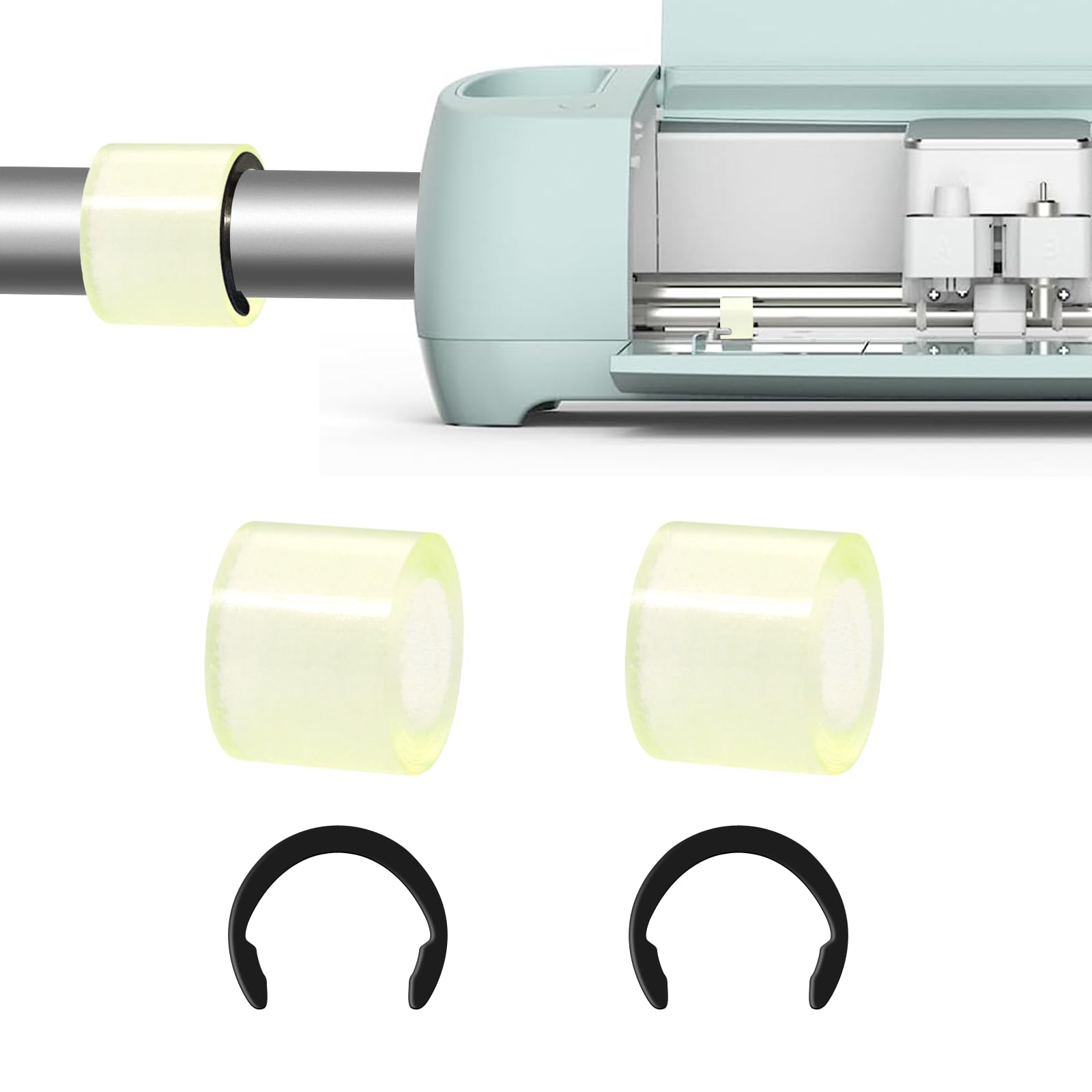 2 Pack Rubber Roller Replacement for Cricut Maker/Maker 3 - Non-Slip Design with Retaining Rings to Secure Rubber in Place - Perfect for DIY Crafting, Vinyl Cutting, and Scrapbooking Projects