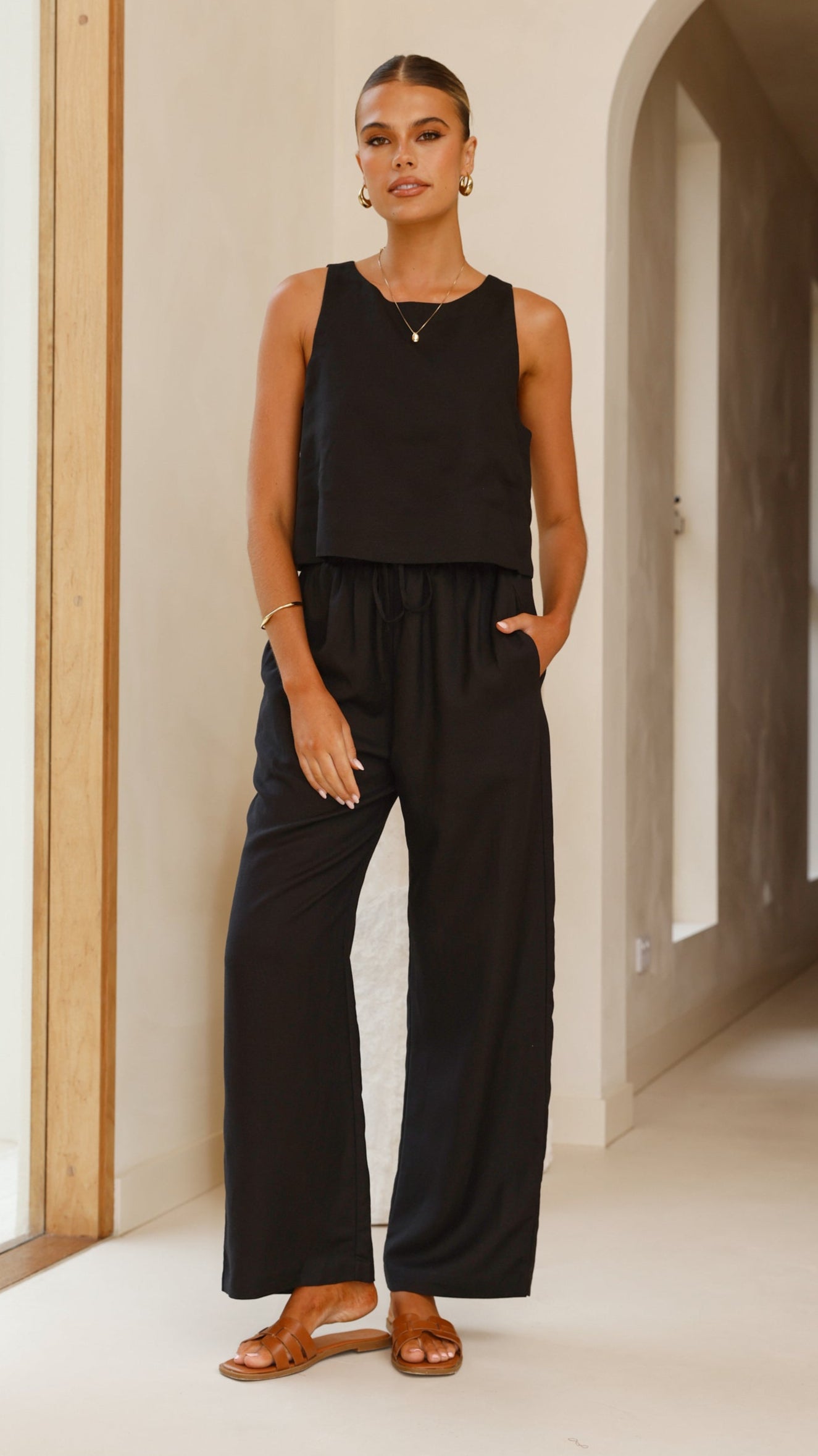 Lumina Linen Top for Women - Soft Breathable Black Blouse for Summer | Casual Office Wear & Vacation Outfits