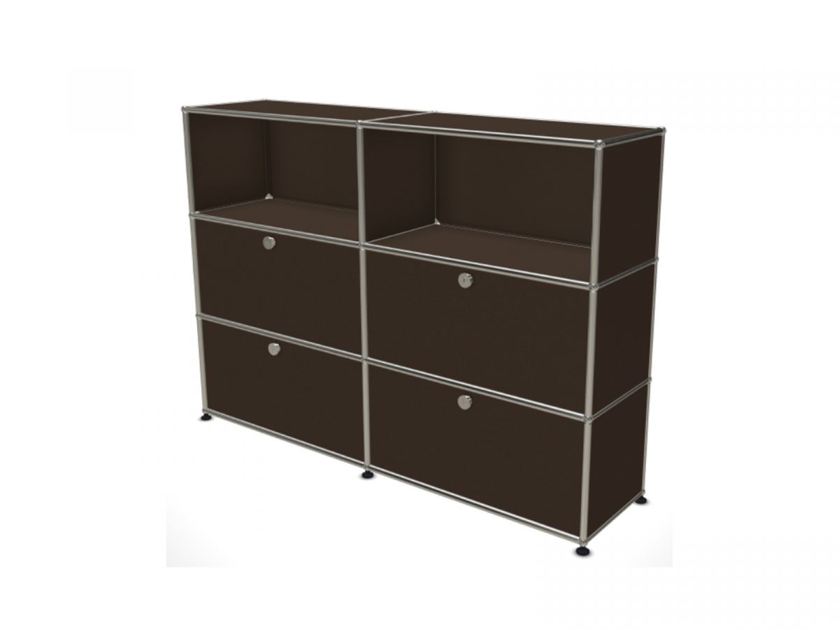 Haller High Sideboard with 4 Drop Down Doors - Modern Storage Cabinet for Living Room, Dining Room & Entryway - Perfect for Organizing Dishes, Linens & Home Decor