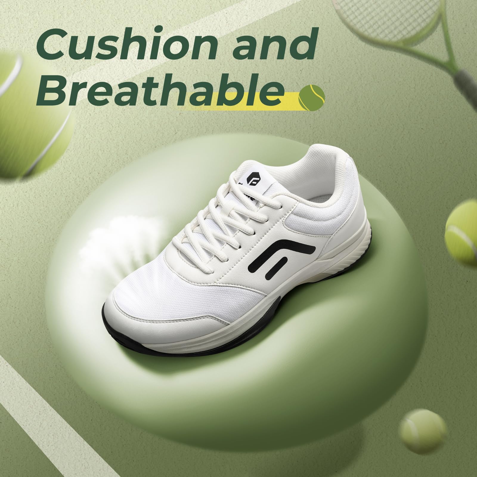 FitVille Men's Extra Wide Tennis Shoes - Pickleball, Racquetball & Squash Court Shoes with Arch Support - Perfect for All Court Sports & Active Lifestyle
