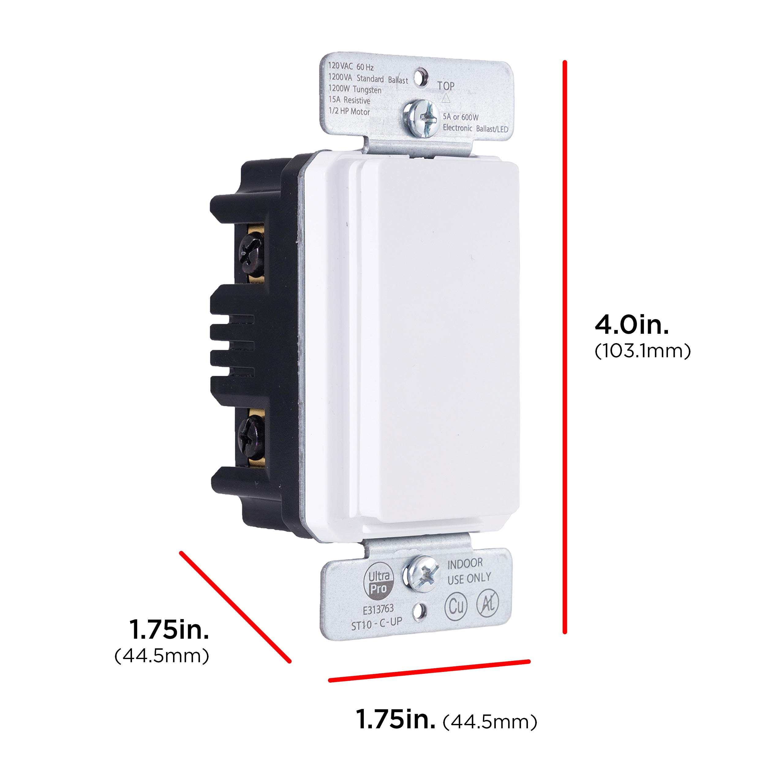 UltraPro 24-Hour Programmable In-Wall Digital Countdown Timer Switch for Lights & Exhaust Fans - Neutral Wire Required - 8 Presets - Perfect for Christmas Trees, Indoor Lamps & Home Automation