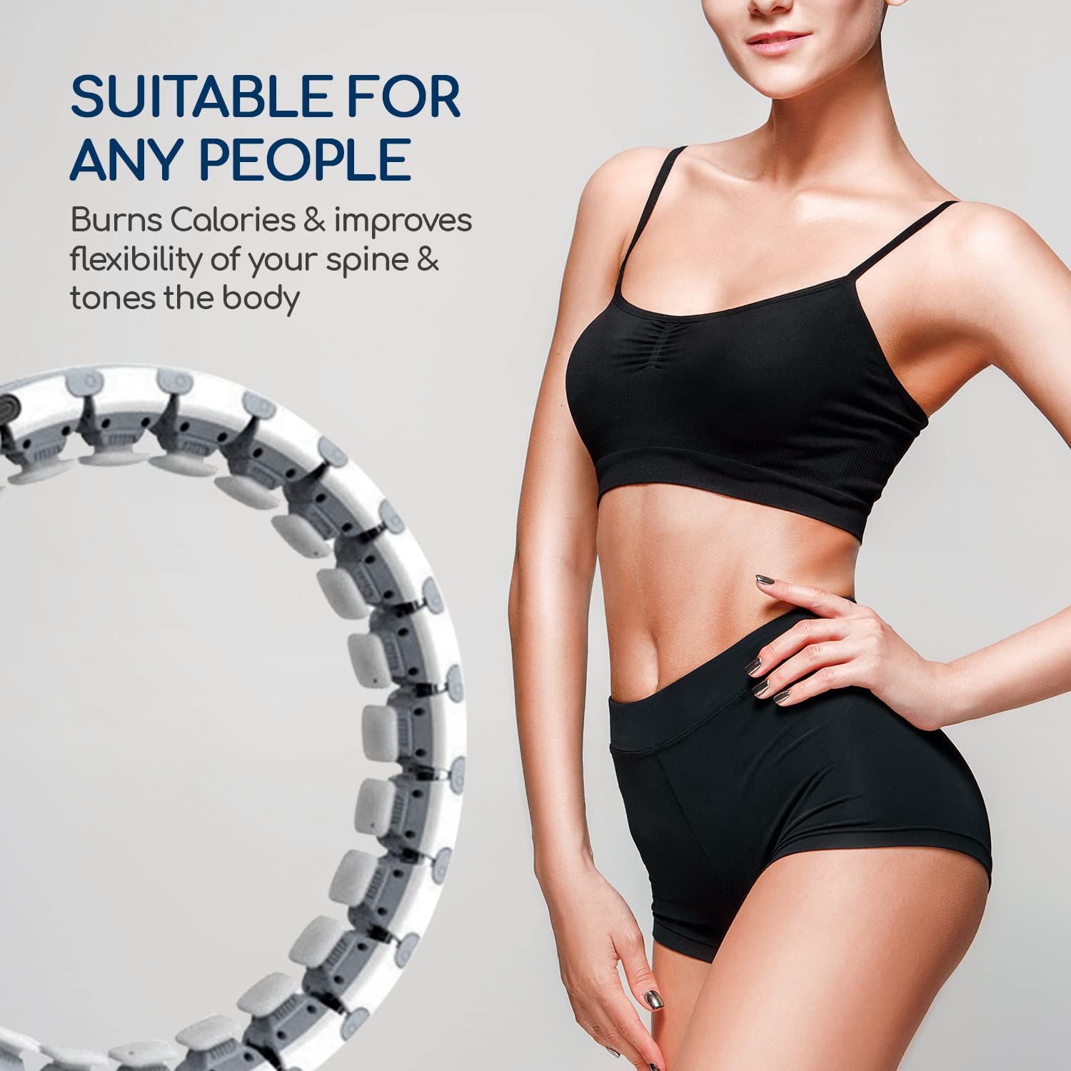 EDIFIT Adjustable Weighted Hula Hoop for Adults - 24 Detachable Segments, Weight Loss & Fitness Workout - Perfect for Home Gym, Outdoor Exercise & Toning