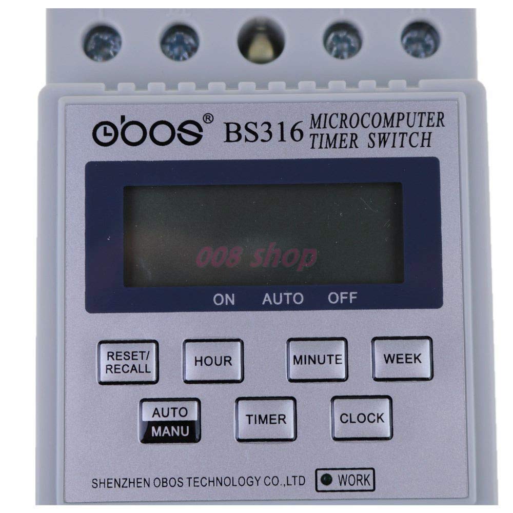 1PCS KG316T AC 220V 25A Din Rail LCD Digital Programmable Electronic Timer Switch - BS316 for Home Automation, HVAC Control & Industrial Equipment