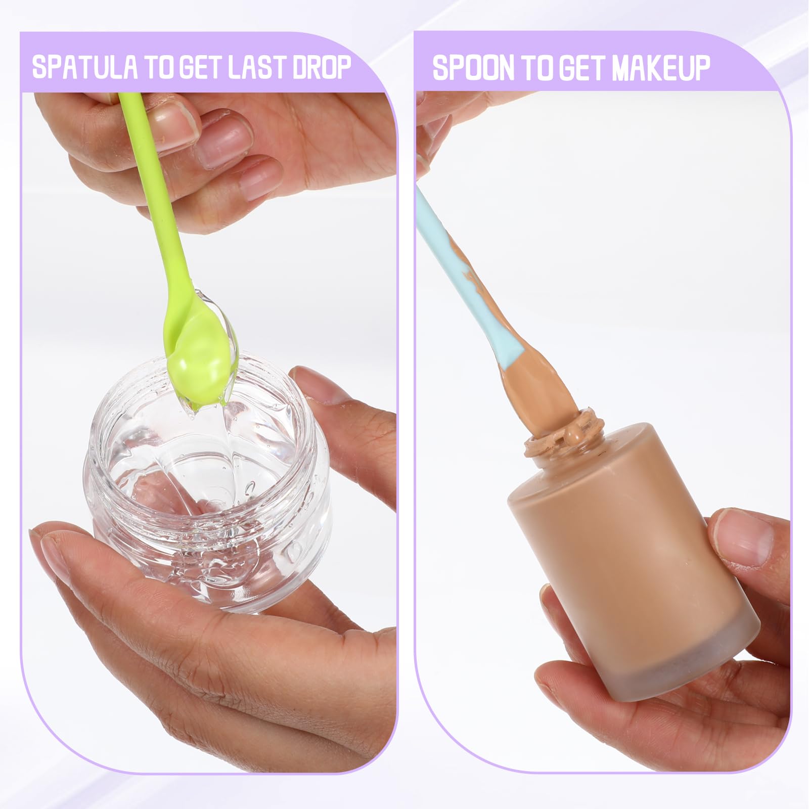 4 Pcs Silicone Makeup Spatula Set - Mini Cosmetic Spatulas in 4 Sizes for Wax, Creams & Jars - Reusable Beauty Tools for Home Salon, DIY Skincare & Body Care - Perfect for Scooping, Mixing & Applying Cosmetics