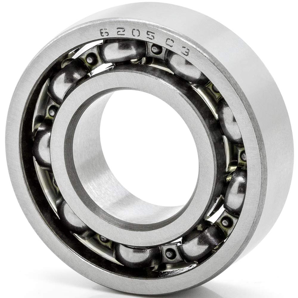 10-Pack 6205-OPEN Deep Groove Radial Ball Bearings 25x52x15mm (IDxODxWidth) Open Style C3 Clearance - Premium Industrial Bearings for Machinery, Automotive, and Power Tools Replacement