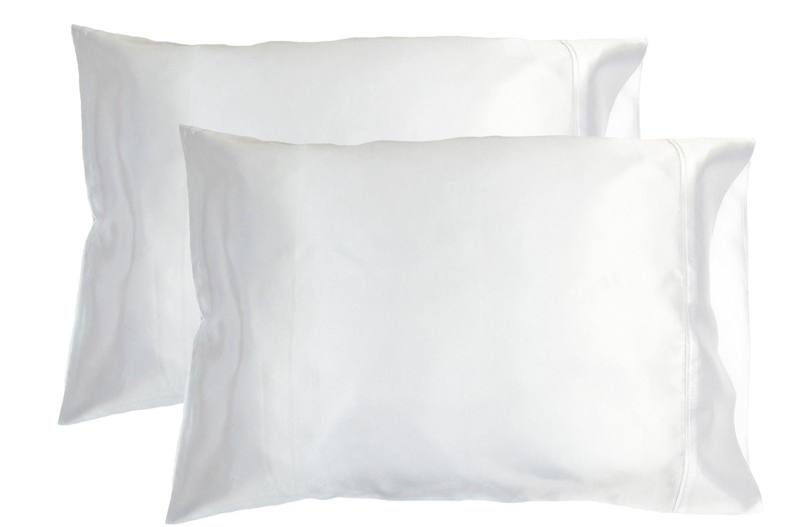 2-Pack Queen/Standard Size Silky Satin Pillowcases - Multiple Colors (White) | Luxury Bedding for Better Sleep & Skin Care | Perfect for Home, Hotel, and Gift Giving