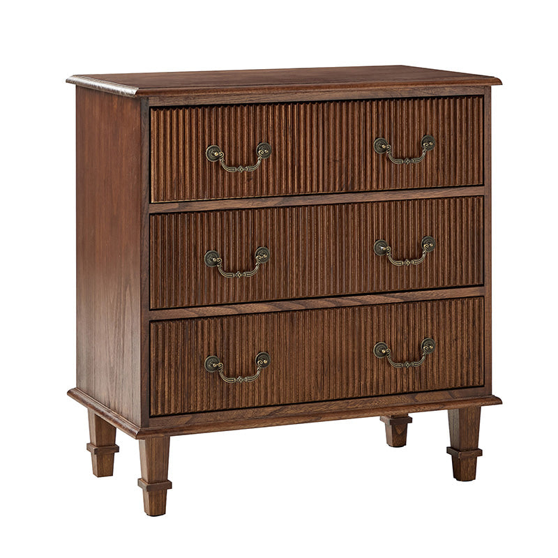 Rustic 3-Drawer Nightstand with USB Charging Station - Solid Wood Bedside Table for Bedroom, Living Room & Guest Room | Galatea Optional Types