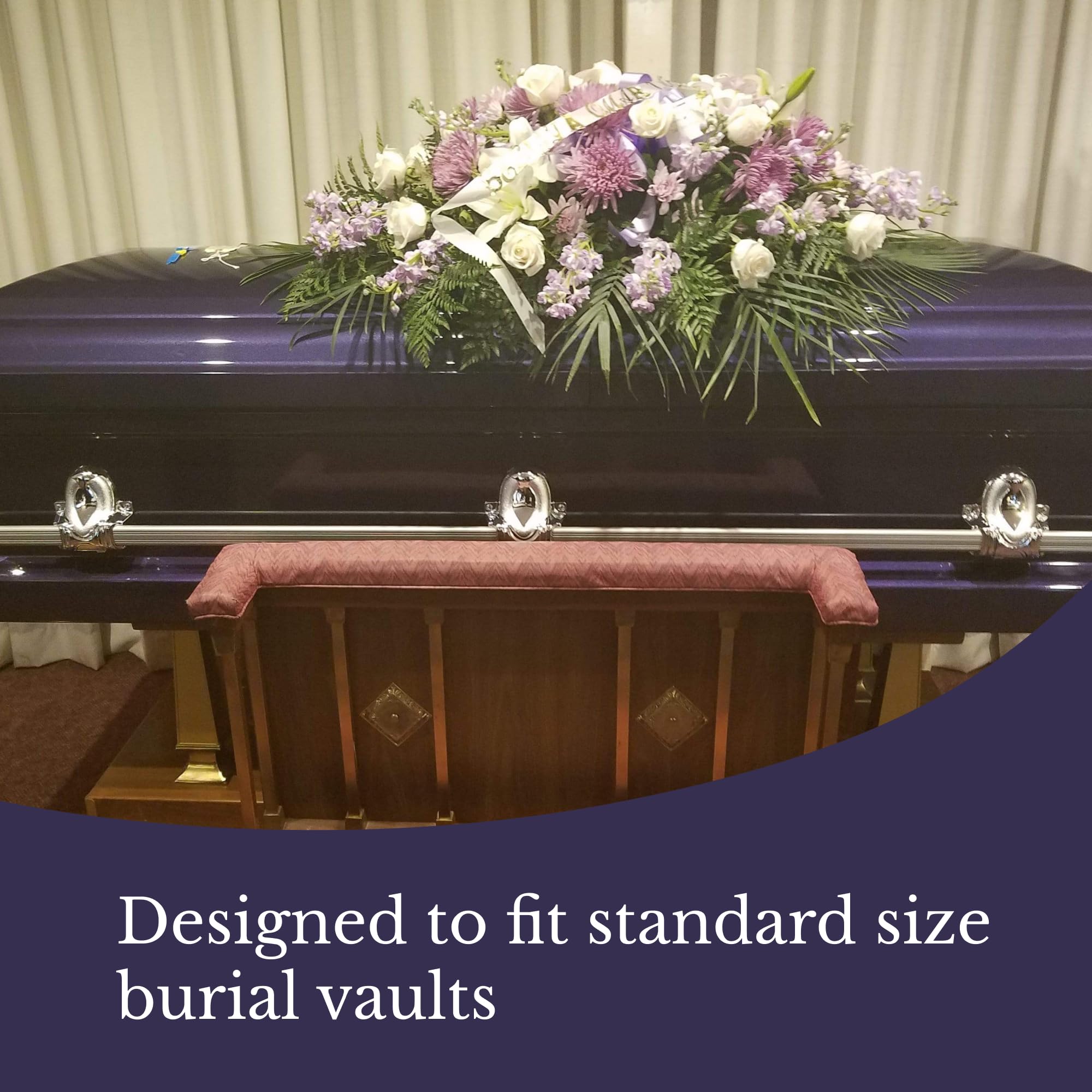 Titan Casket Elegant Orion Series - Handcrafted Steel Casket with Luxurious Royal Purple Finish & White Crepe Interior | Reinforced Handles, Adjustable Bed & Gasketed Sealer | Perfect for Memorial Services & Elegant Burials
