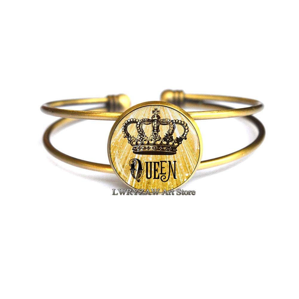 Royal Queen Crown Bangle Bracelet - Elegant Tiara Jewelry for Women & Princesses | Perfect for Weddings, Prom, Cosplay & Special Occasions