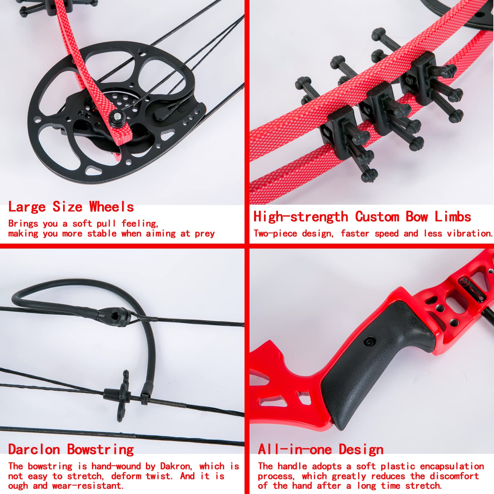 Youth Compound Bow Set 15-45 Lbs for Teens & Beginners - Archery Hunting Equipment with 5 Pin Sight, 260fps Max Speed, Adjustable Right Hand Bow - Perfect for Target Practice, Hunting & Outdoor Sports