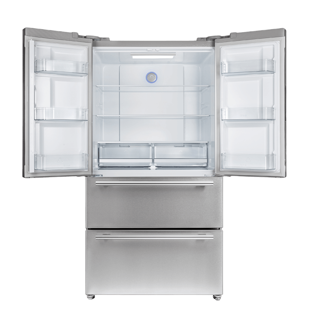 FORNO Moena 36 Inch French Door Refrigerator 19.2 Cu.Ft. Stainless Steel - Energy Efficient FFRBI1820 36SB for Modern Kitchen & Open Concept Living Spaces