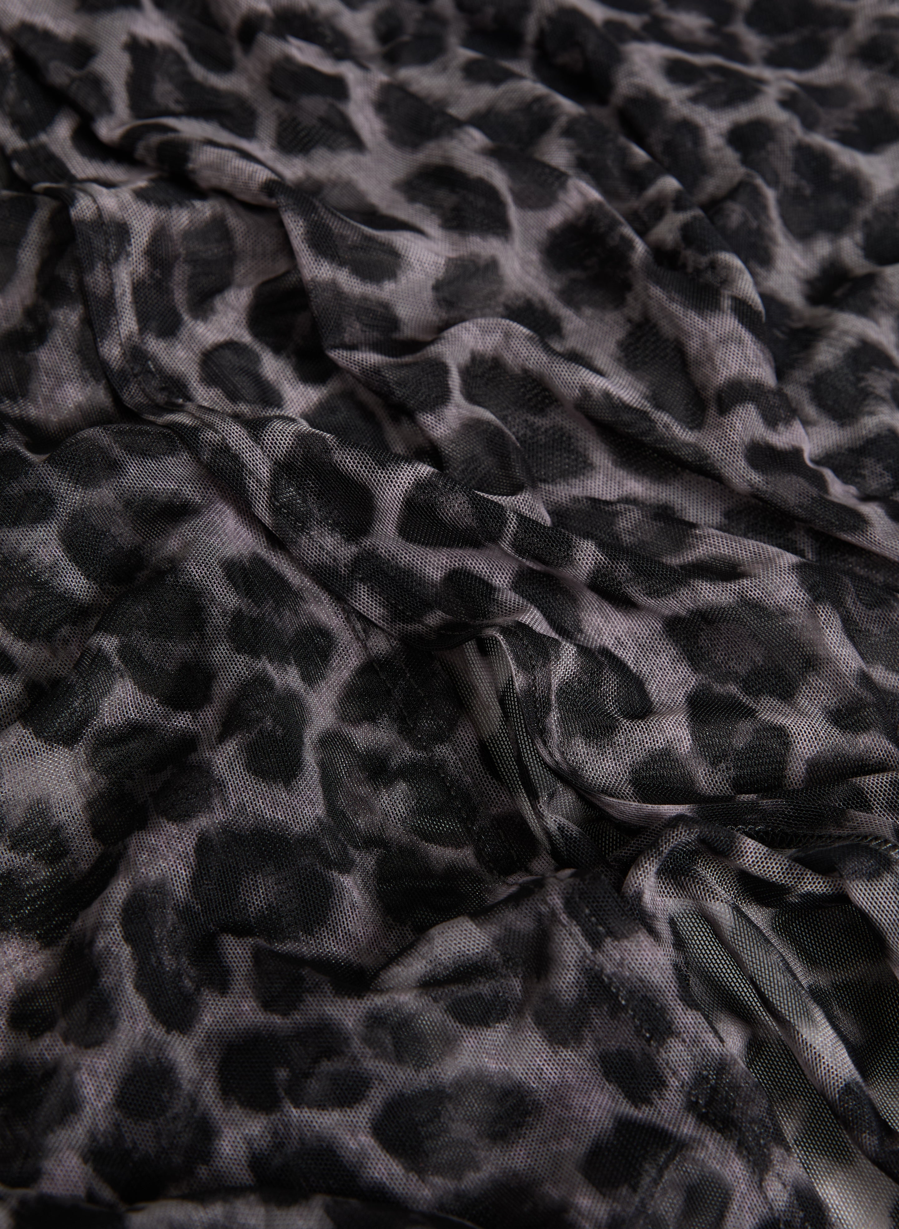 Cheetah Print Mesh Layering Top for Women - Fashionable Animal Print Blouse for Casual Wear & Night Out