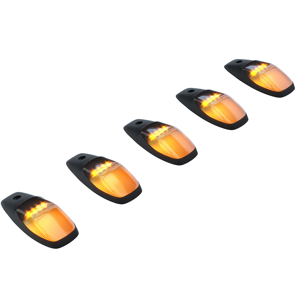 Dodge RAM HD 2500/3500 19-25 5-Piece Cab Roof LED Light Kit with Smoked Amber Lens - Direct OEM Replacement for Factory Cab Roof Lights - Perfect for Off-Roading, Night Driving & Enhanced Vehicle Visibility