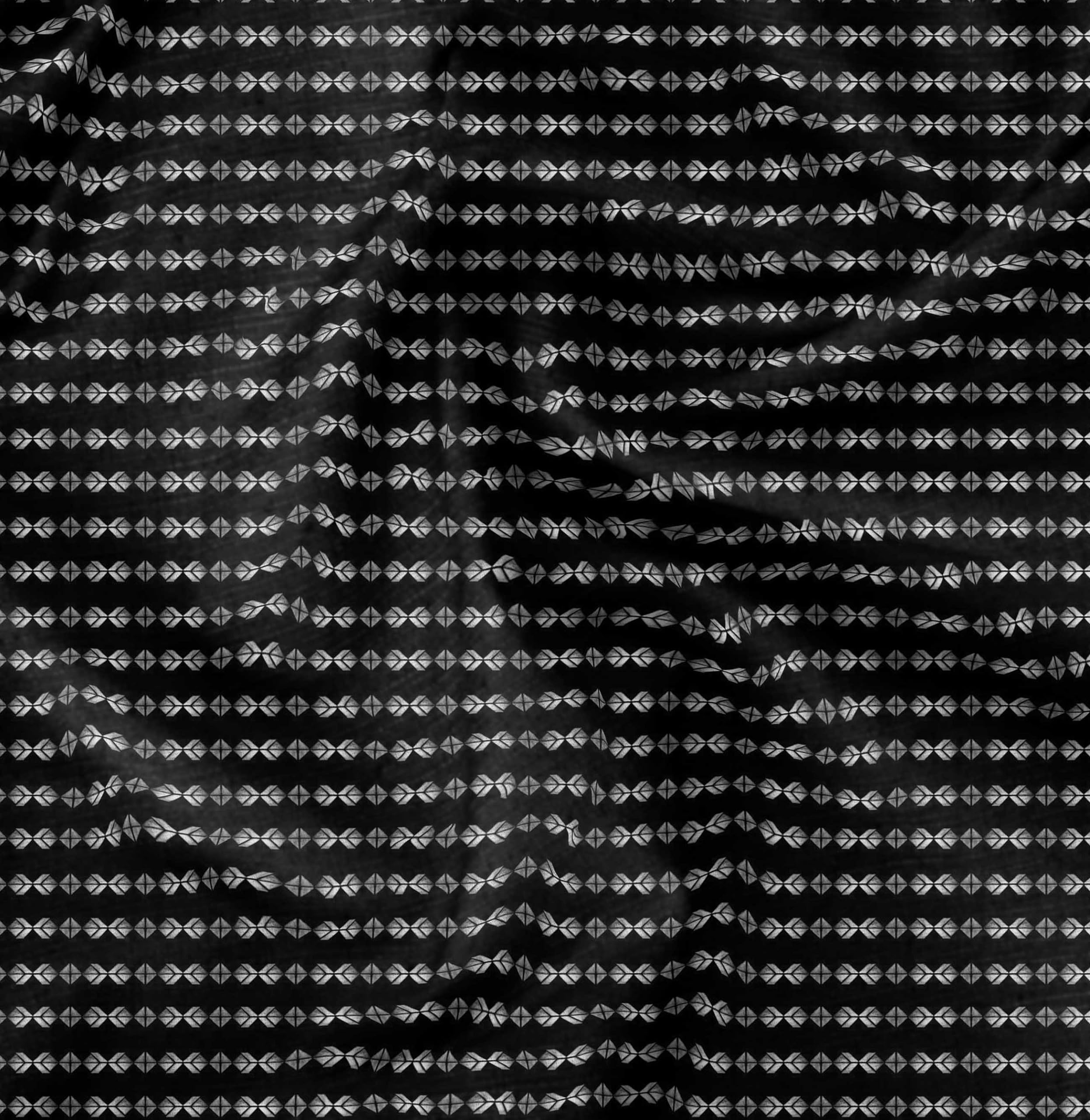 Soimoi Moss Georgette Black Fabric by The Yard - 42 Inch Wide Geometric Printed Fabric for DIY Crafts, Fashion Design, Home Decor & Sewing Projects | Modern Artistic Triangle Pattern Material