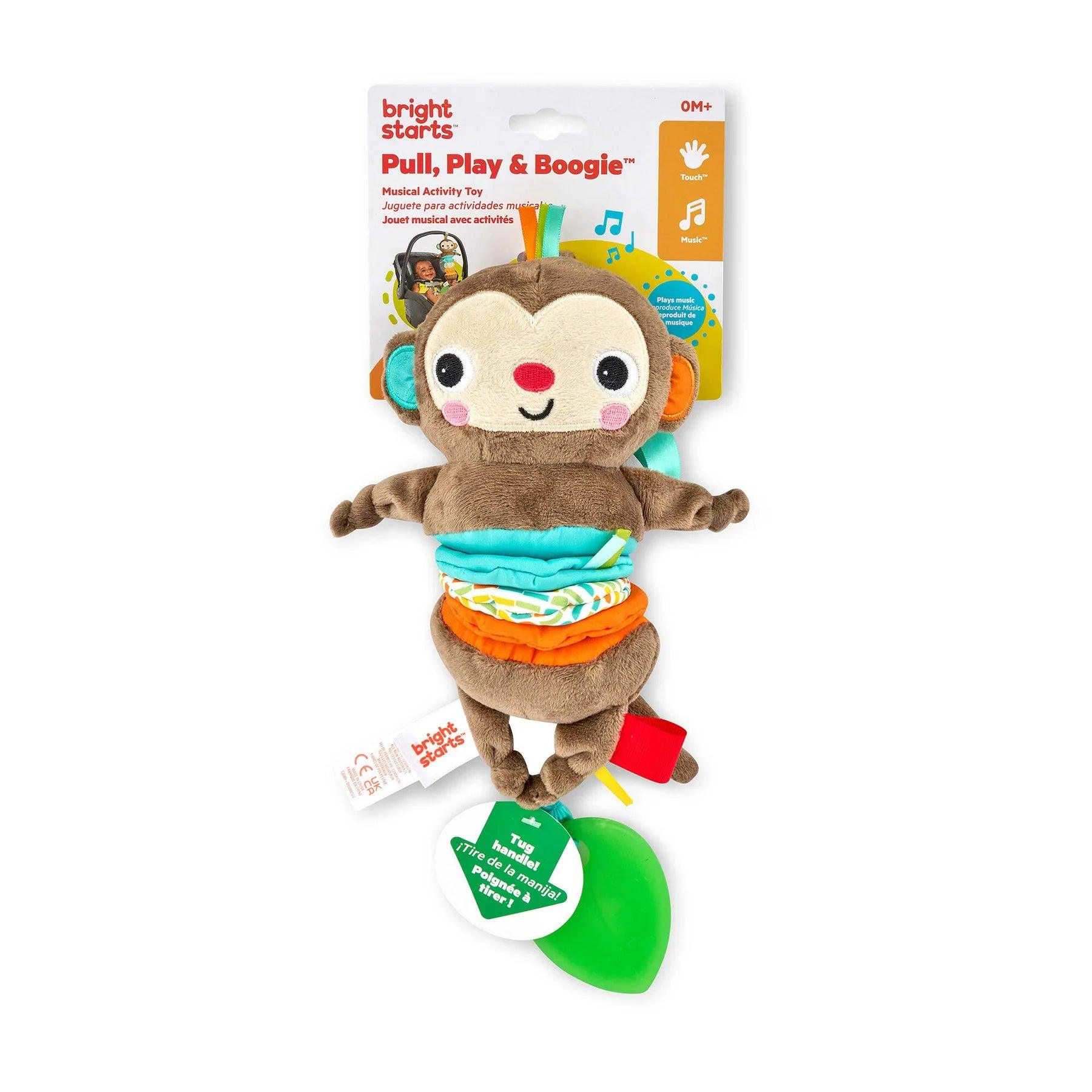 Bright Starts Pull, Play & Boogie™ Musical Activity Toy Monkey - Interactive Baby Toy for Crawling & Learning - Perfect for Playtime, Nursery & Early Development